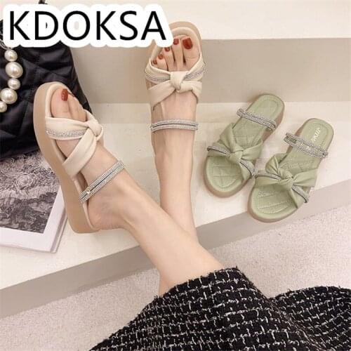 Womens shoes 2021 summer new womens sandals jelly flat bottom thick soles two wear slippers women wear fashion