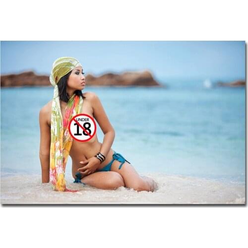 Sexy Southeast Asian Girl on the Beach Posters Wall Art Picture HD Prints Canvas Painting For Home Living Room Decor