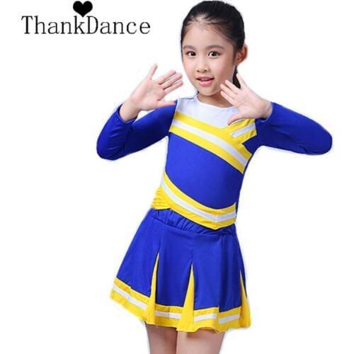 Girl Primary Uniforms Children Calisthenics Suit Girl School Cheering Squad Uniforms Kid Girls Competition Cheerleader Suits