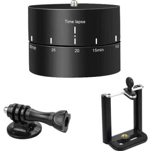 Time lapse 360 Degree 60 120 minutes Auto Rotate Base Timelapse Tripod Heads for Canon Gopro hero 7 6 5 4 3 action camera phone