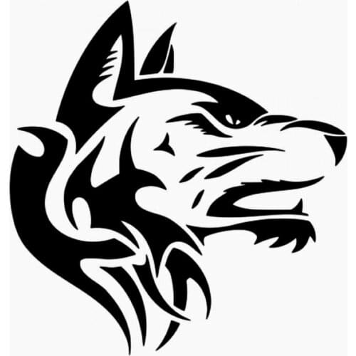 Wild beast Wolf Brief Strokes Car Styling Decals Creative Simple Vinyl Car Stickers Black/Silver CL573