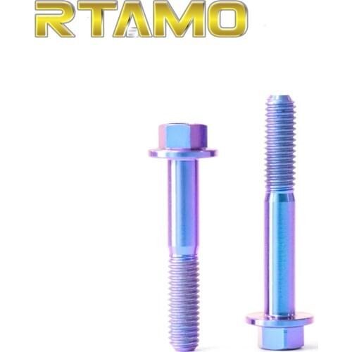 Titanium Bolts M8X20 25 35 50 60 70 75 85mm Hexagon Flanged Race Spec Head Screws for Car,Bicycle and Motorcycle Parts