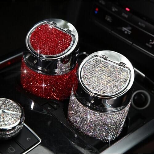 Bling bling Rhinestones Women Car Ashtray With lid Home Decoration Smoking Accessories Fashion personality Valentines Day gift
