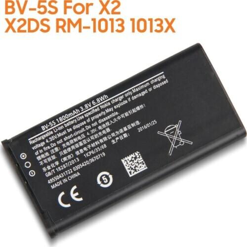 Yelping BV-5S Phone Battery For Nokia X2 X2DS RM-1013 1013X+ X Plus BV5S 1800mAh
