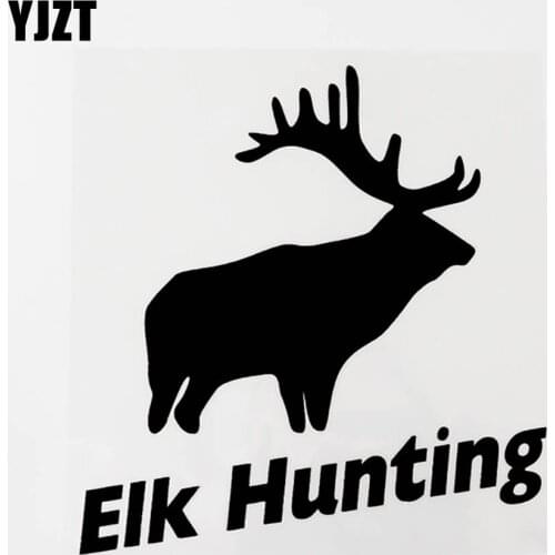 YJZT 15.6CM×16.4CM Fashion Animal Elk Hunting Vinyl Car Sticker Decal Accessories Black/Silver 8C-0483
