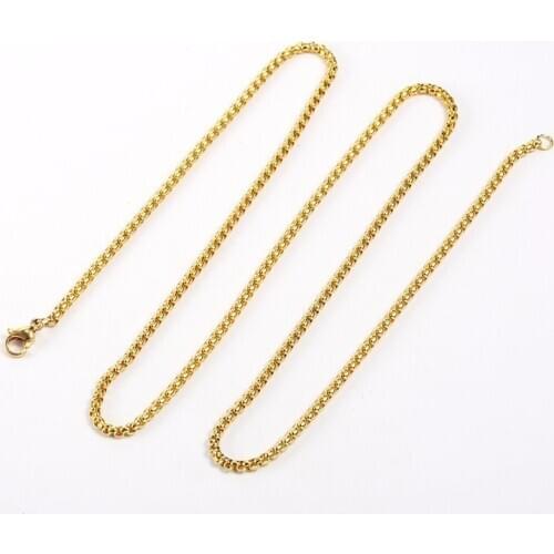 RIR Simple New Arrivals 1PCS 2.5mm Necklace Jewelry Silver Gold Black And Rose Gold In Stainless Steel Rolo Chain 18 - 28 Inch