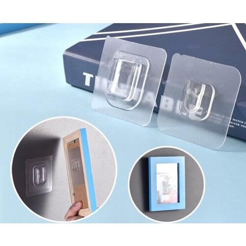 10pcs Double-sided Adhesive Wall Hook Wall Hooks Hanger Strong Transparent Suction Cup Sucker Wall Storage Holder For Kitchen