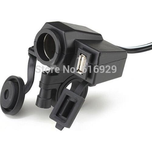 12V/24V Motor Cigarette Lighter Power USB Port Integration Outlet Socket PHONE CHARGER For honda yamaha suzuki kawasaki ducati