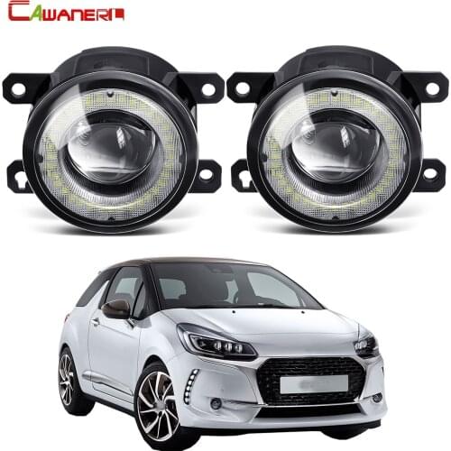 2 Pieces Car Right + Left Fog Light Assembly LED Angel Eye Daytime Running Light DRL 30W 8000LM 12V For Citroen DS3 2009-2018
