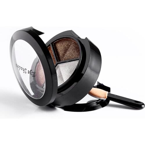 3 Colors Shimmer Glitter Eye Shadow Palette Makeup Copper Bronzer Sliver Grey Metallic Smoky Cut Crease Eyeshadow Nude Cosmetics