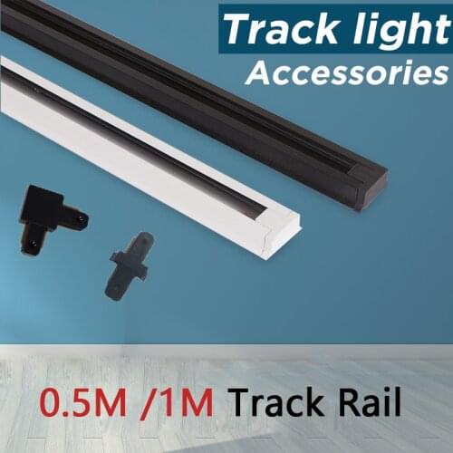 4PCS 0.5M 1M Led Track Rail Light Fitting Aluminum Spot Lights Fixture System 2 Wire Universal Rail Connector Jointer