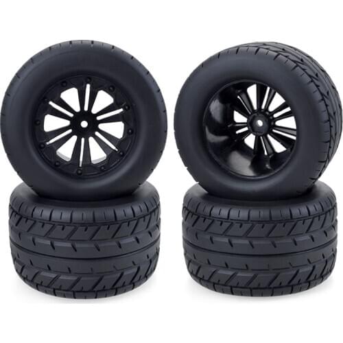 4Pcs 115mm Wheel Rim and Tires for 1/10 Monster Truck HPI HSP Savage XS TM Flux ZD Racing LRP RC Car Accessories