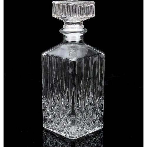 800ml Diamond Glass Bottle Pourer Vintage Glass Liquor Whiskey Crystal Bottle Drink Decanter Carafe Bar