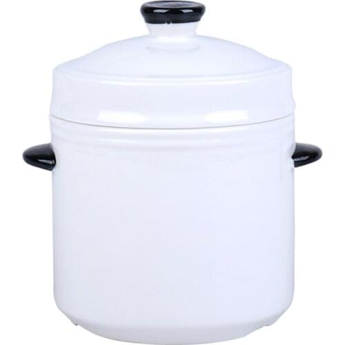 950/580ML Larger Capacity Stock Pots Double Lids Water Stew Cup Ceramic Stew Pot Porridge Soup Cups Bowl Kitchen Cooking Tools