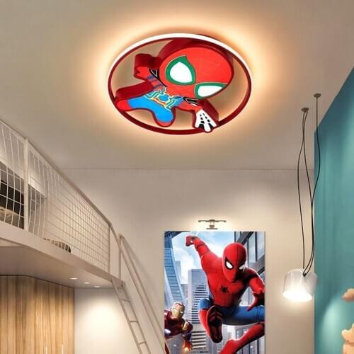 American Spider Cartoon Child Room Ceiling Lamp Kids Ceiling Light Boy Room Lighting Baby Ceiling Led Light Baby Room Girl Lamp
