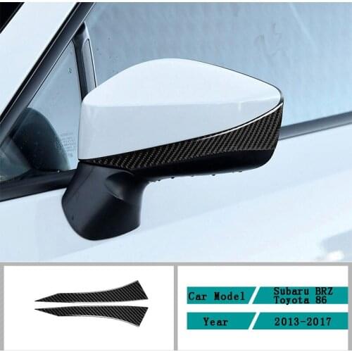 Carbon Fiber Car Accessories Interior Rearview Mirror Anti-collision Strip Cover Stickers For Toyota 86 Subaru BRZ 2013-2017