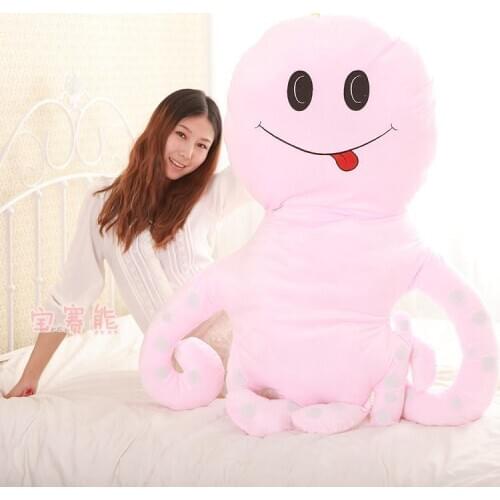 Large 130cm cartoon octopus throw pillow plush toy cushion pink octopus doll boyfriend sleeping pillow gift w5377