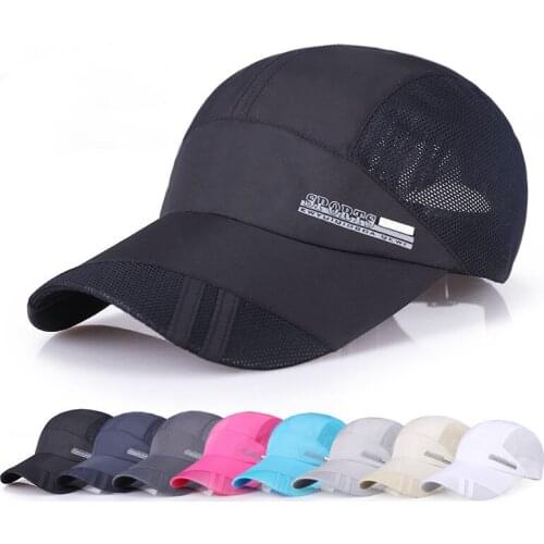 Quick Dry Mesh Cap Men Women Summer Baseball Caps Breathable Sport Pure Color Snapback Hat Outdoor Sport Hats for Dropshipping