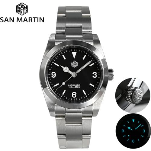 San Martin Explorer Homage Watch New Limited Edition 39mm Luxury Sapphire NH35 Automatic Mechanical Watches 10Bar Luminous