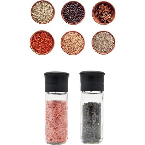 2-CERAMIC SALT AND SPICE MILL kitchen mother spice set salt and pepper bowl tableware wooden bamboo