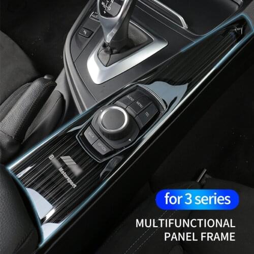 For 2012-2019 3 Series F30 F31 F35 Car Multimedia Panel Cover Trims Emblem Decorative Sticker Accessories Stainless Steel