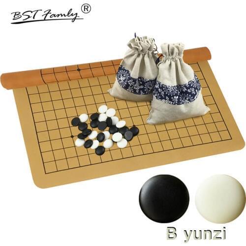 Go Game A B C D Yunzi Wei Qi Stones High Grade Go Chess Set 361 Pieces For 19 Road PU Leather board Chinese Old Game G29