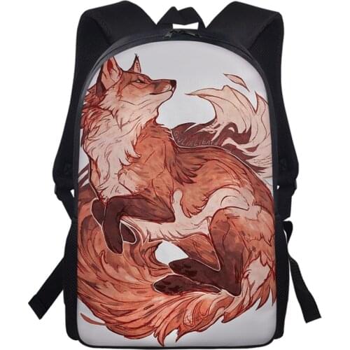 Customized Womens Backpack Childrens School Bags Animal Fox Mens 3d Print Travel Teens Boys Girls Student Elementary Backbag
