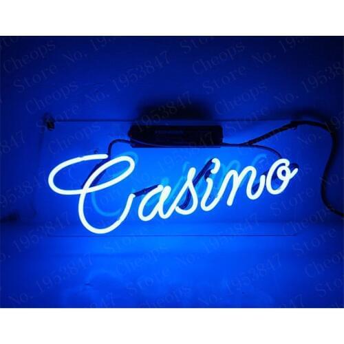 Casino Gift Neon Signs Real Glass Tube Open Beer Bar Pub Homeroom Girlsroom Party Decor 14x7