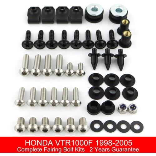 Fit For Honda VTR1000F 1998-2005 Motorcycle Complete Full Fairing Bolts Kit Nut Covering Screws Clips Stainless Steel