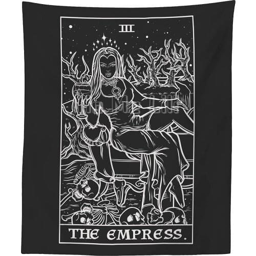 Queen Tarot Cards Black And White Female Vampire Gothic Halloween Home Decor Wall Hanging