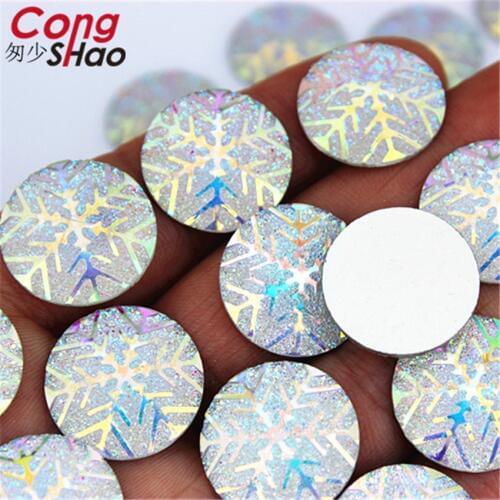 Cong Shao 12/14/16/18/20/25mm Round Stones And AB Crystals Flat Back Resin Rhinestones Applique DIY Wedding Dress Beads WC328