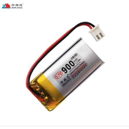 In 900mAh 902042 3.7V lithium polymer battery 902040 GPS scan code instrument speaker driving apparatus Rechargeable Li-ion Cell