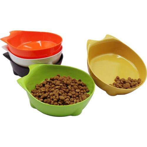 Pet Cat Bowls Food Water Bowls Cat Dishes Shallow Wide Fatigue Stress Relief Creative Cute Kawaii Design Feeder Dropshipping