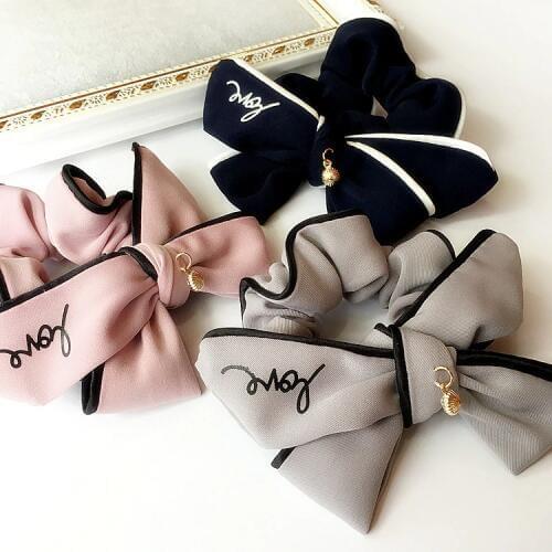 Fashion Simple Girls hair accessories Sweet Bow headband LOVE alphabet rubber band elastic hair bands 2018 FANSSEE