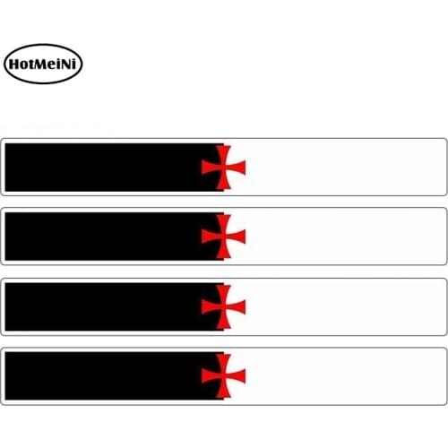 HotMeiNi 13cm x 1.7cm 4pcs Car Stripe Motorcycle Racing Flag Sticker Skateboard Decal Tuning Templar Knights Car Stickers