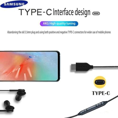 SAMSUNG Earphones EO 1G955 Type-c In-ear with Mic Wire Headset for Galaxy AKG samsung note10/note10+ huawei smartphone