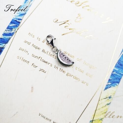 Charms Pendant Watermelon 925 Sterling Silver fit Bracelets 2021 Summer Brand New Fine Jewelry DIY Making Cute Gift For Girls