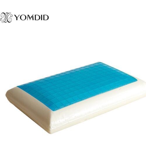 YOMDID Memory Pillow Foam Neck Cushion White Bed Gel Pillow Blue Cooling pillows for Sleeping Travel Neck Fatigue Relief Cushion