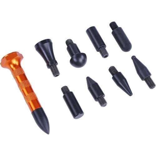 GLCC PDR Car Flattening Pen with 5pcs Heads Tap Down Pen Car Body Dent Removal Tool Kit Car Paintless Dent Repair Hail Removal