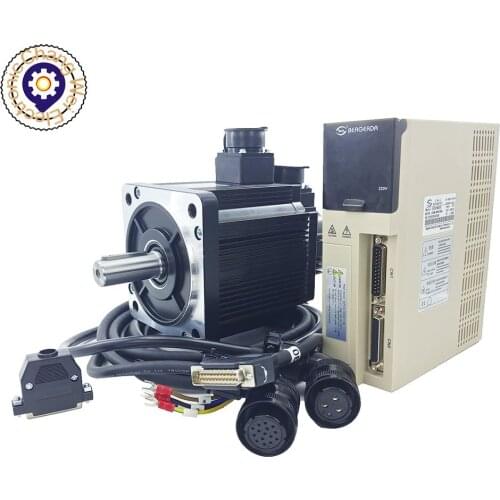 Servo motor 1.5kw 6NM 2500r/min AC Servo Kit 220V Servo Motor Servo Drive 3M Encoder and Motor Cable 130 Flange 1500w SDD Series