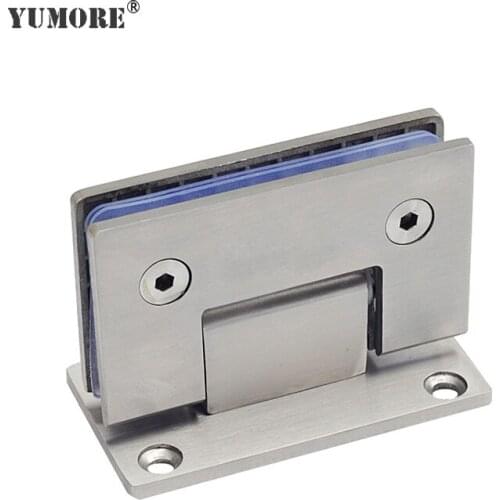 YUMORE 90 Degree Open Shower Door Hinge Clamp Stainless Steel Frameless Bracket Door Hings With Screws For 4 mm Thick Glass
