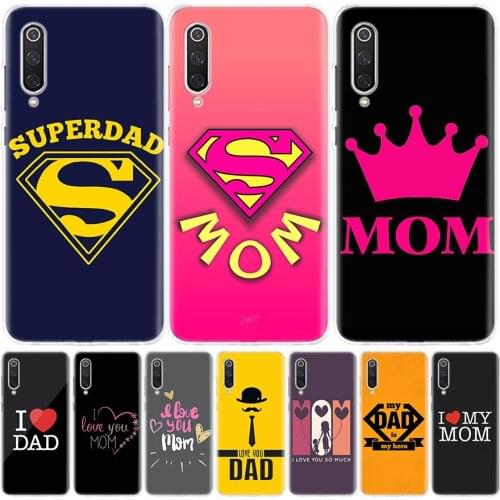 Love Super MOM DAD Silicon Phone Case For Xiaomi Redmi Note 10 9 8 9S 8T 7 6 5 6A 7A 8A 9A 9C Pro Customized Cover Coque