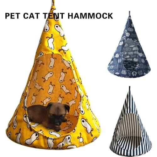 Foldable Cat Hammock Bed Removable Puppy Hanging House Bed Cone Shape Breathable Washable Conical Tent For Cat Sleeping Product