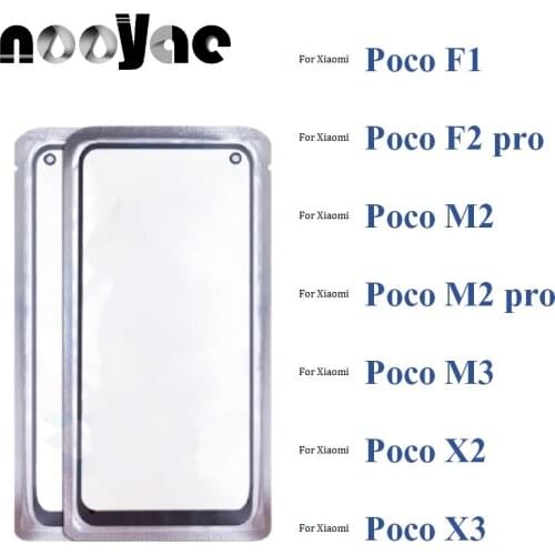 Black Digitizer LCD Sensor Glass For Xiaomi Poco F1 F2 M2 M3 M2 pro X2 X3 Touch Screen Glass lens Panel + With OCA Film