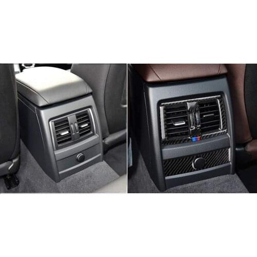 Carbon Fiber Style Car Center Console AC Outlet Air Conditioning Vent Decorative Cover Frame Sticker Trim for BMW 3