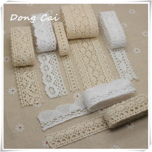 Apparel Sewing Fabric 10 Yards DIY beige off-white bleached Trim Cotton Crocheted Lace Fabric Ribbon Handmade Accessories Craft