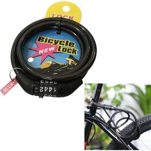 Antivol Moto MTB Helmet Bike Lock Elastic Stretch Ultralight Flexible PVC Password Lock Bicycle Accessories