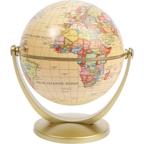360 Degree Rotating World Globe Earth Antique Home Office Desktop Decor Geography Educational School Supplies Kids Learning Gift