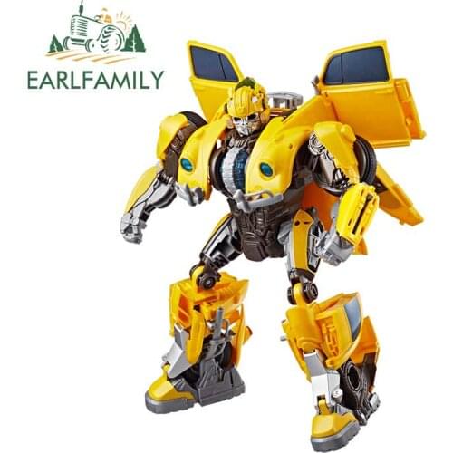 EARLFAMILY 13cm x 9.7cm for Transformers Bumblebee Funny JDM Car Stickers DIY Anime Vinyl Car Wrap Waterproof Decal Decoration