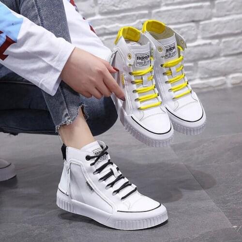 Women PU Lace Rubber Sneakers High Quality Casual Mid Vulcanized Heels Shoes Winter 2021 shoes woman